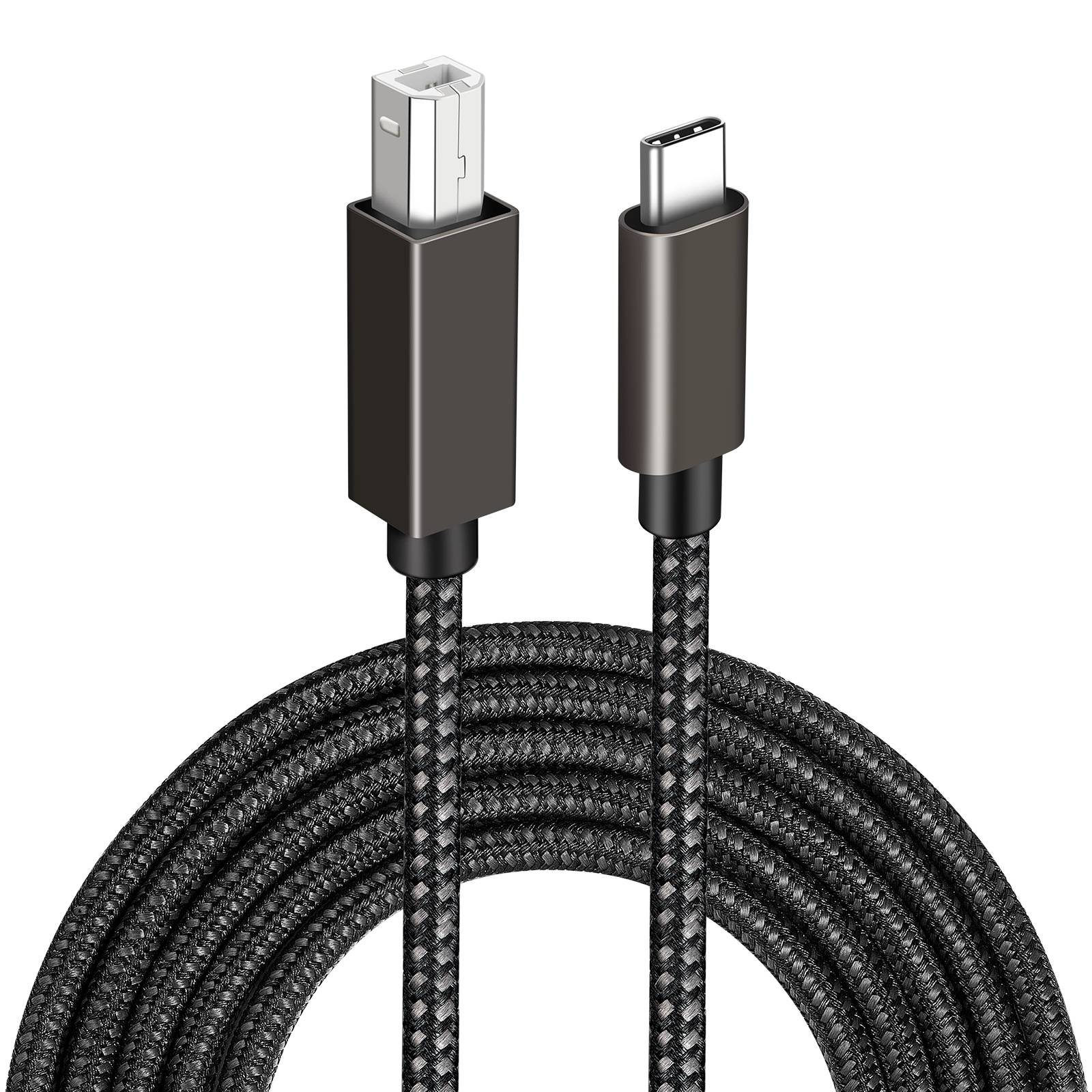 USB-B zu USB-C Druckerkabel Black 2 m