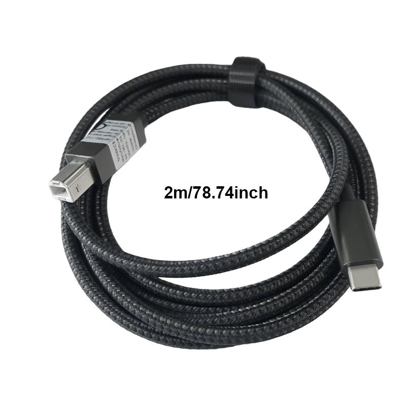 USB-B zu USB-C Druckerkabel Black 2 m