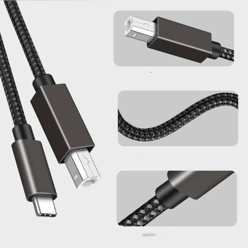 USB-B zu USB-C Druckerkabel Black 2 m