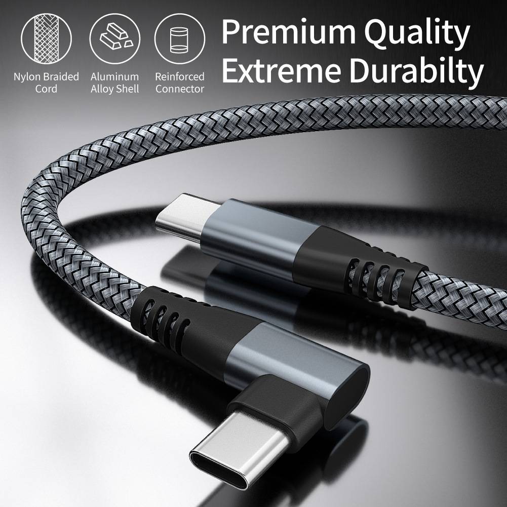 USB-C-Ladegerät mit Winkelstecker 60 W Schnellladung Grey 3 m