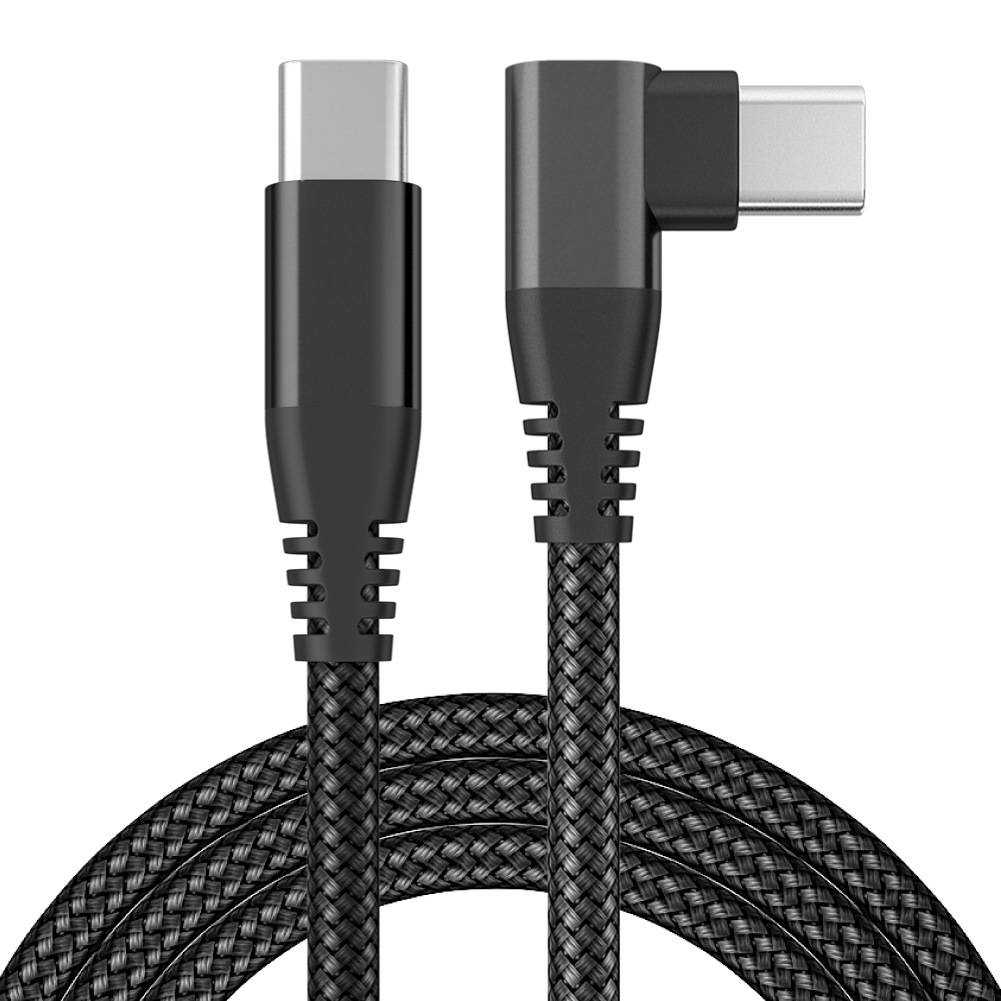 USB-C-Ladekabel mit Winkelstecker 60 W PD Schnellladung Black 2 m