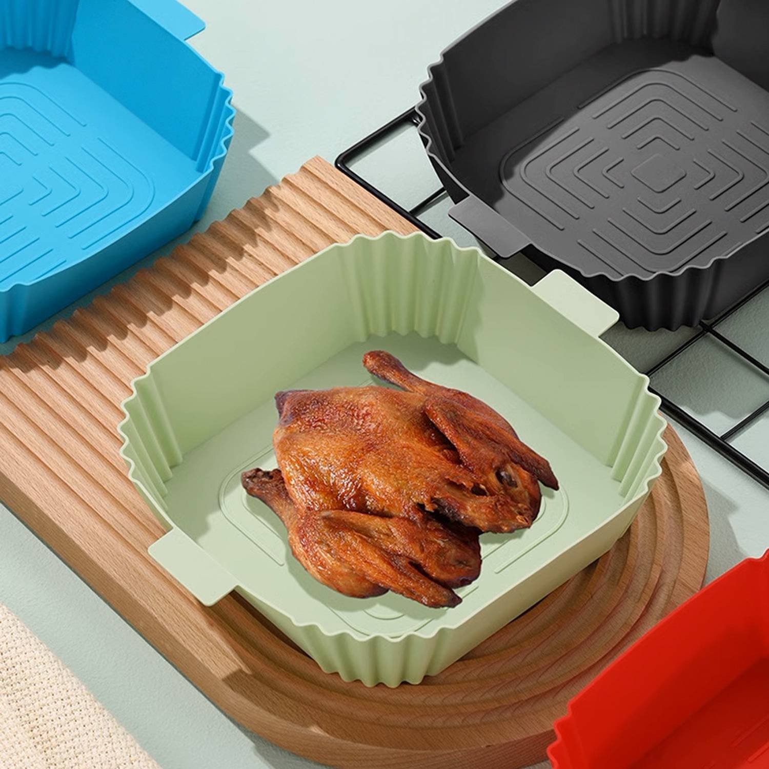 Silikonschüssel für Air Fryer 16,5 x 19,5 x 5 cm Grey