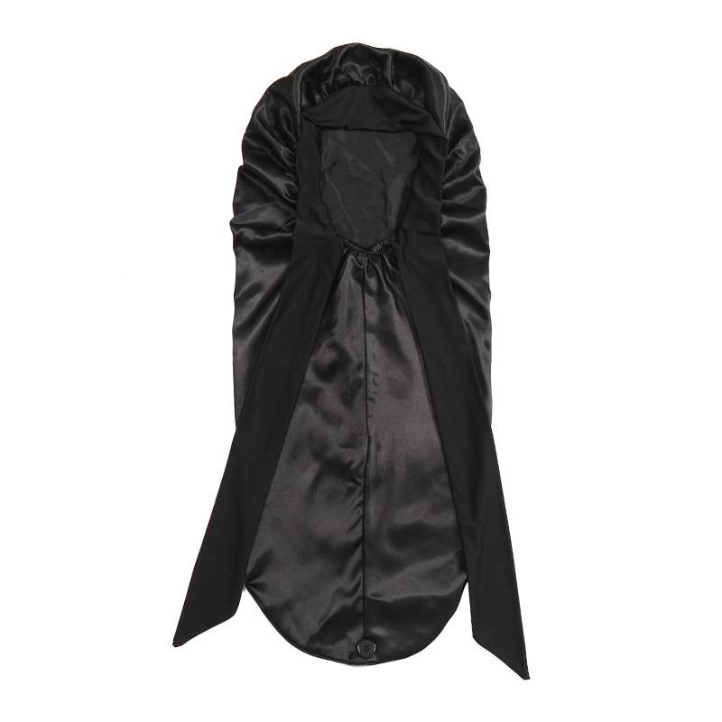 Schlafmütze aus Satin mit Schleife Black
