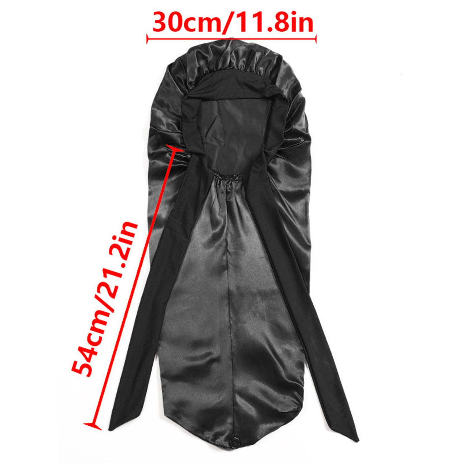 Schlafmütze aus Satin mit Schleife Black