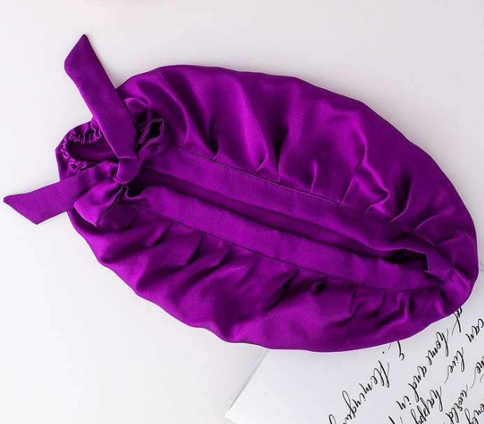 16 Momme Schlafmütze aus seide Purple