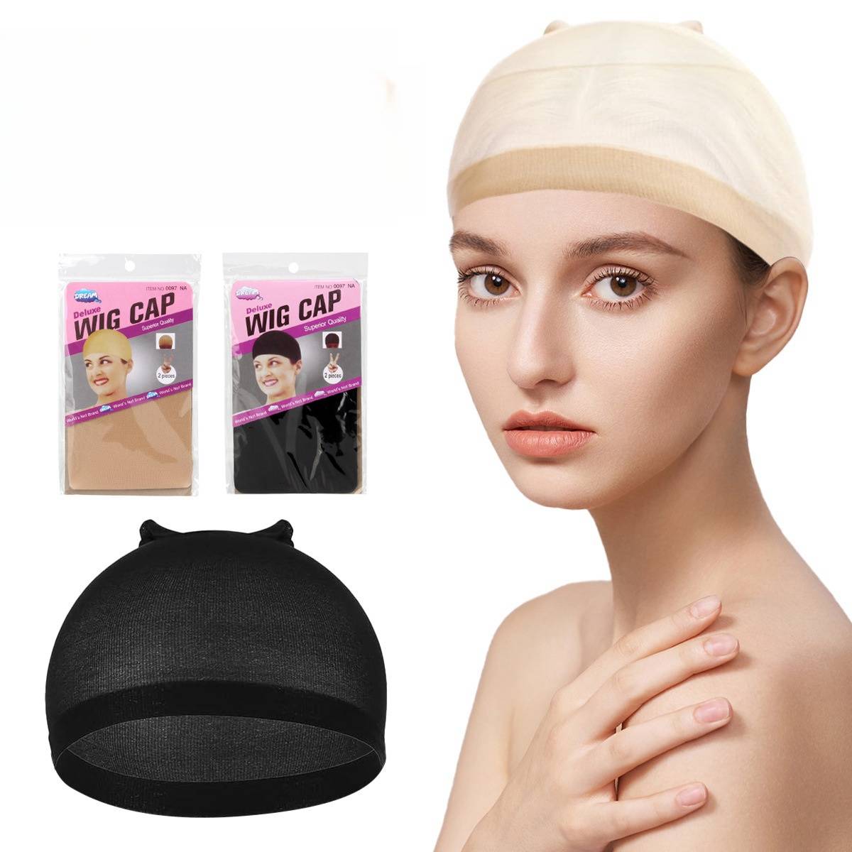 Perückengriffe für Damen, 4er-Pack Black