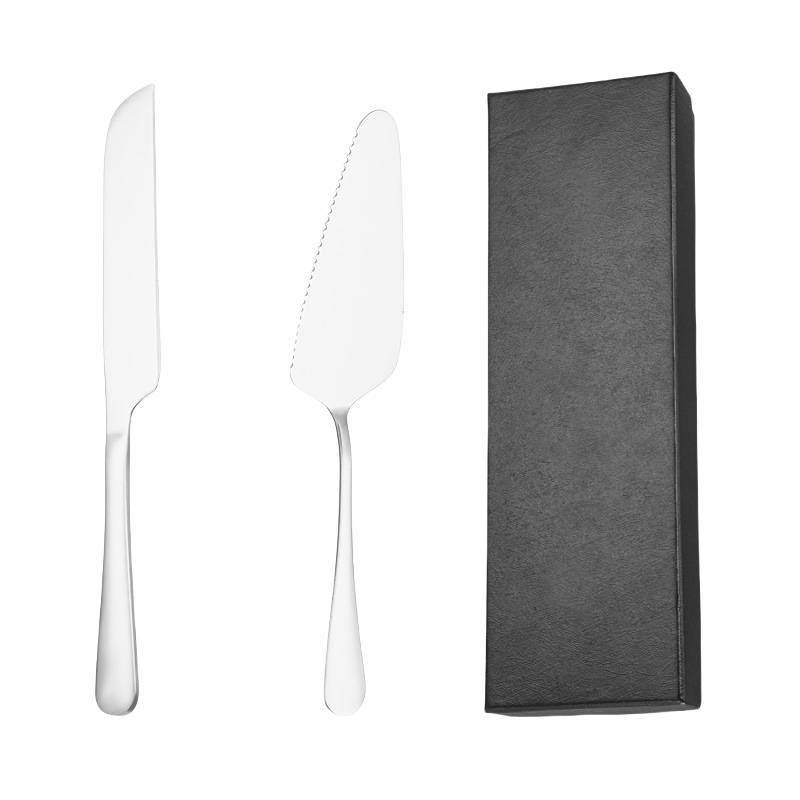 Silbernes Kuchenmesser-Pizzaschaufel-Set