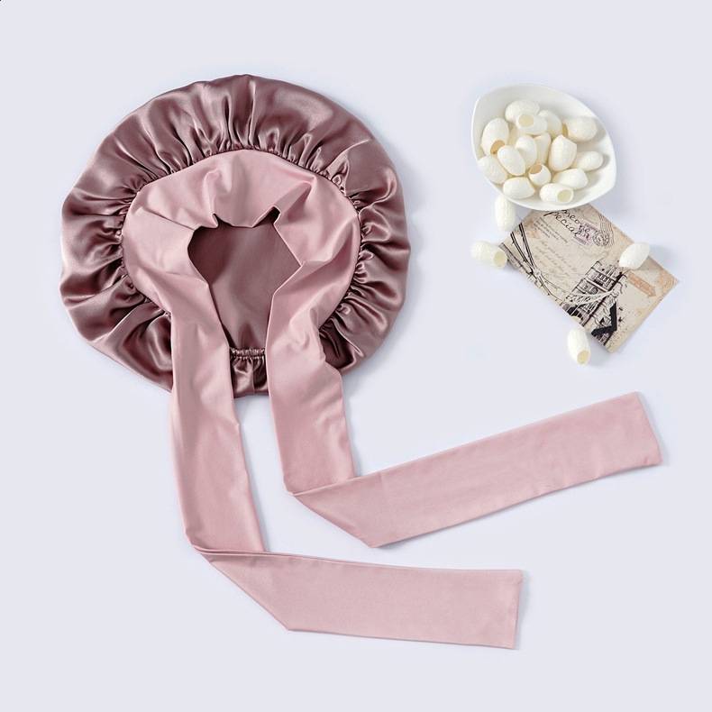 Nachtmütze Schlafmütze aus seide Pink
