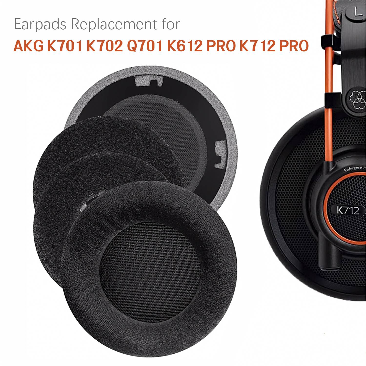 Ersatz-Ohrpolster für AKG K701 K702 Q701 K612 PRO K712 PRO Black