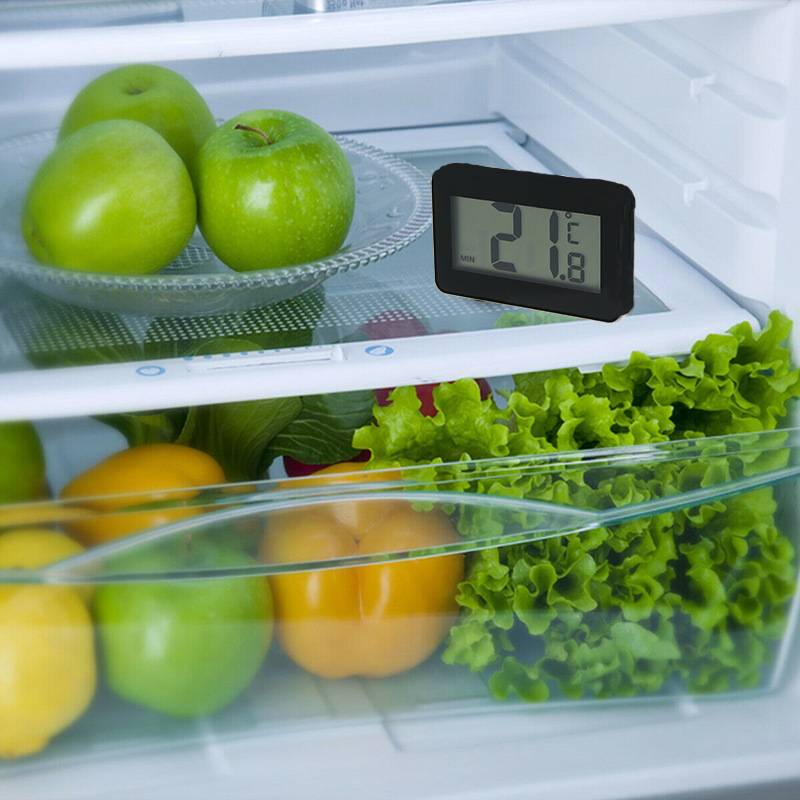 Digitales Mini-Kühlschrankthermometer mit Haken Black