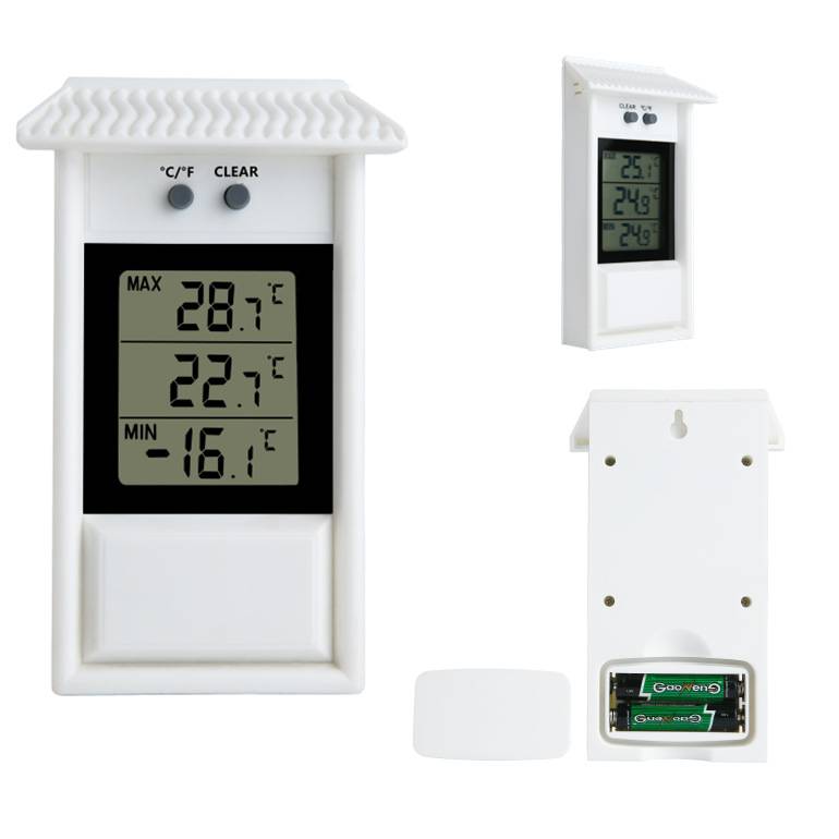 Elektronisches Thermometer für den Außenbereich White