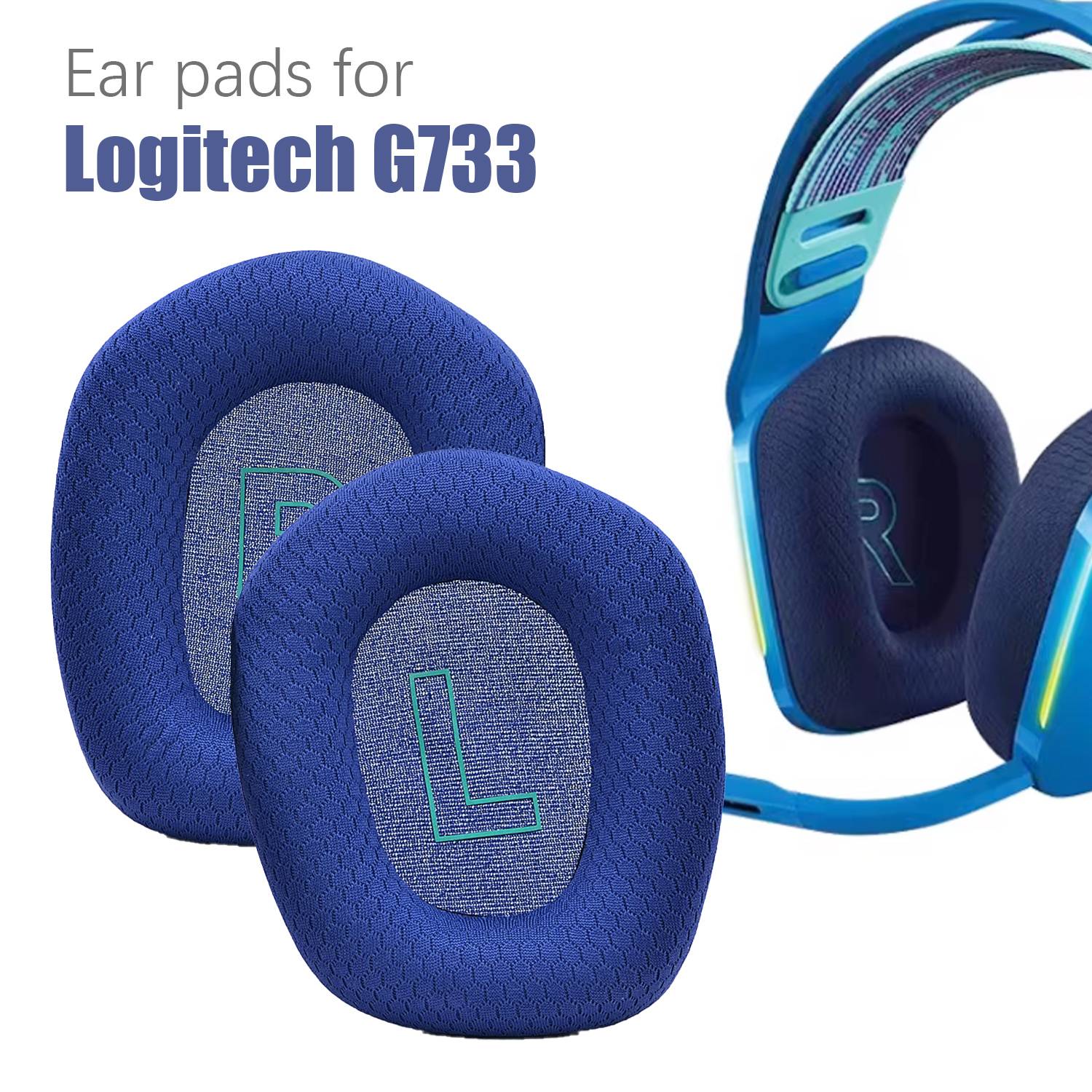 Ersatz Ohrpolster für Logitech G733 1 Paar Blue