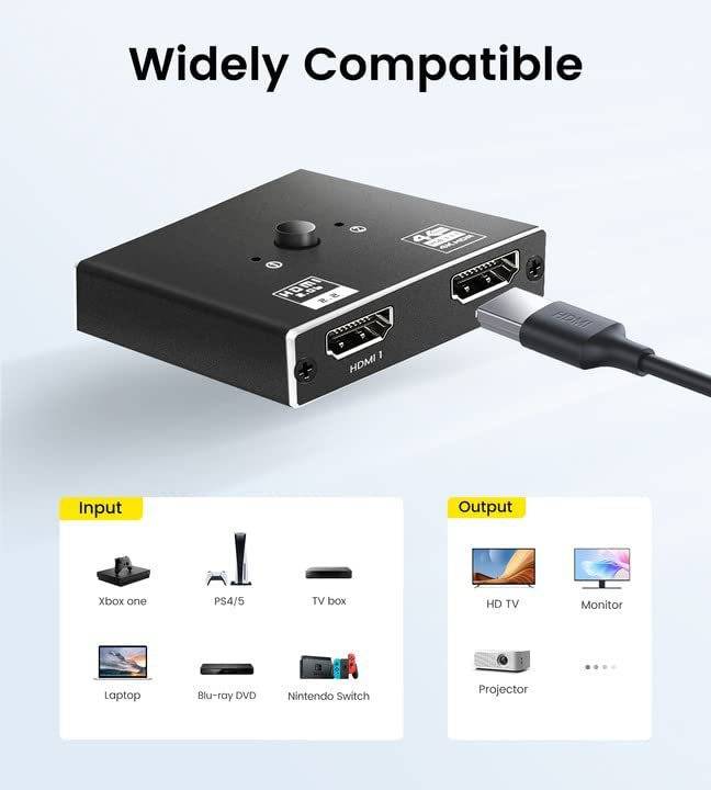 HDMI 2.0 Switch 2 in 1 out 4K HDMI Splitter 1 in 2 out