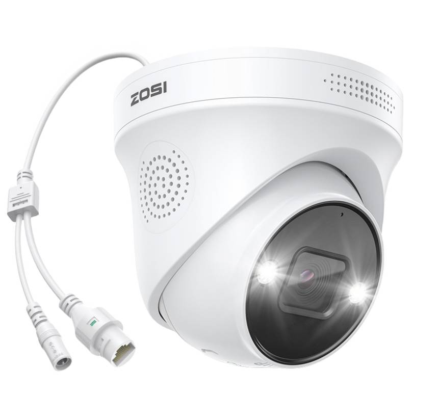 POE 5MP IP-Webcam, 2-Wege-Audio, Nachtsicht, Ton- und Lichtalarm, IP66