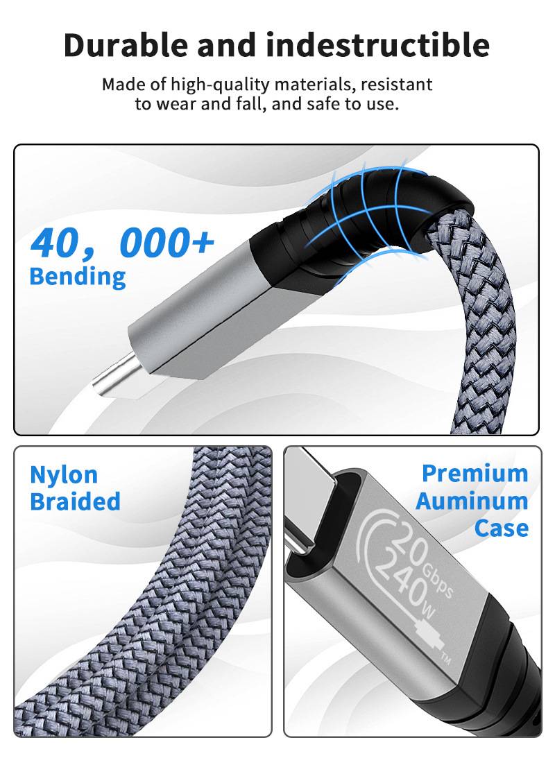 USB-C-Kabel 240 W, USB-3.2-Kabel (20 Gbit/s) MultiColor 1 m