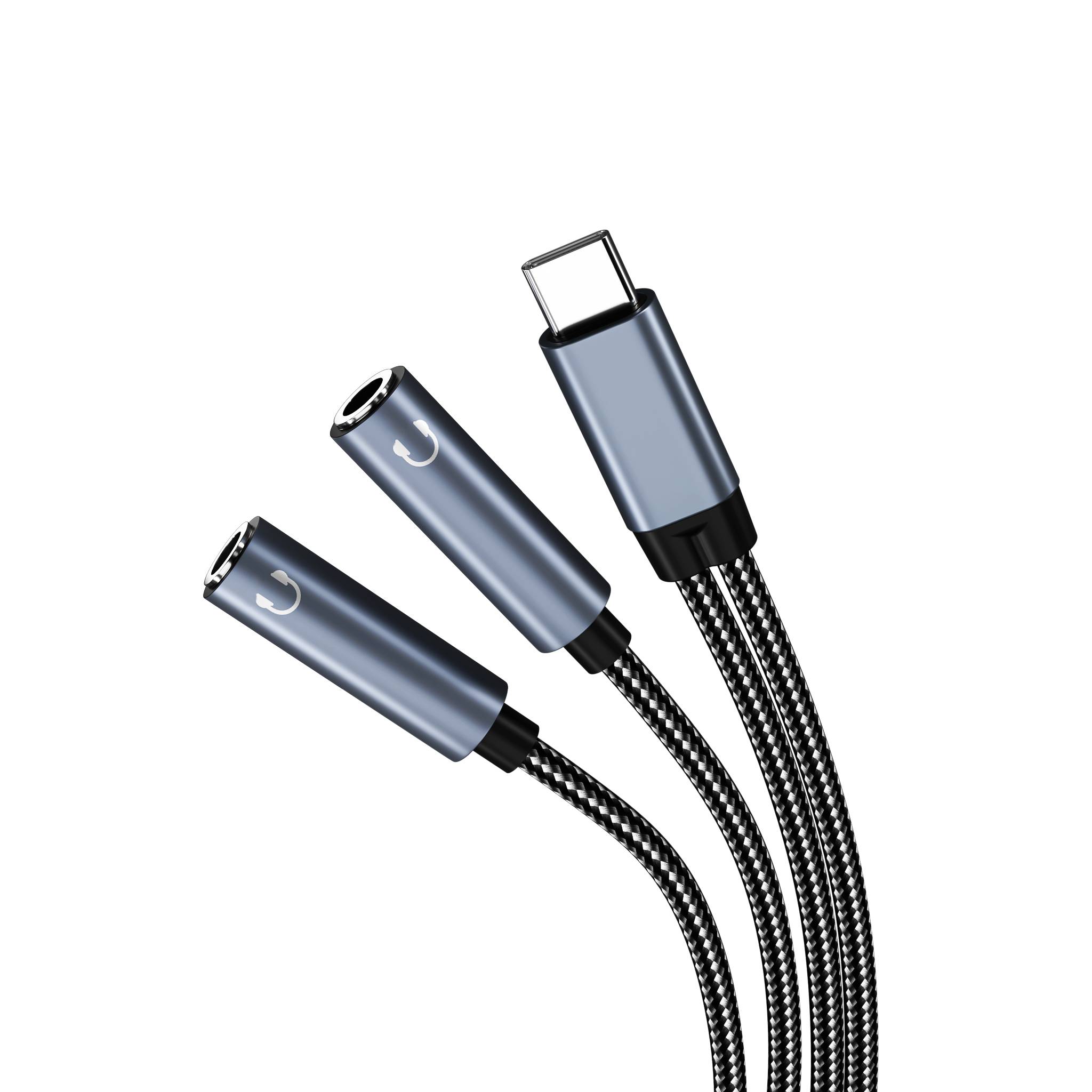 USB-C-zu-Dual-3,5-mm-Audio-Adapterkabel Black