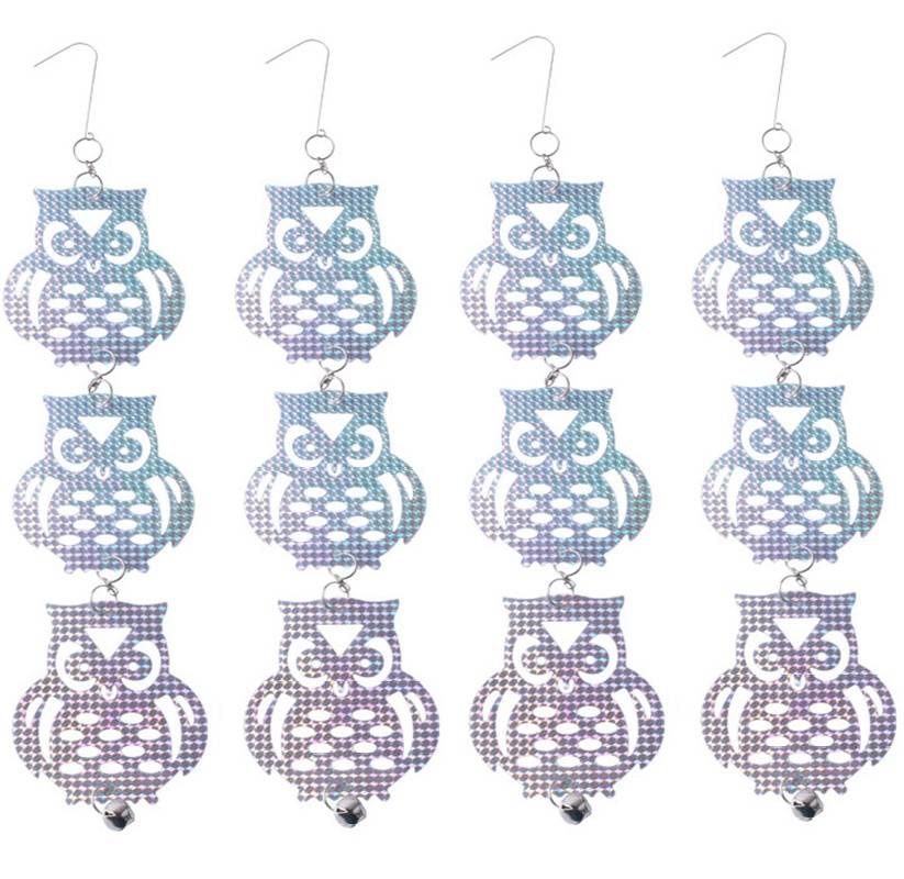 Reflektierende Vogelscheuche in Form von Eulen 4 Pack