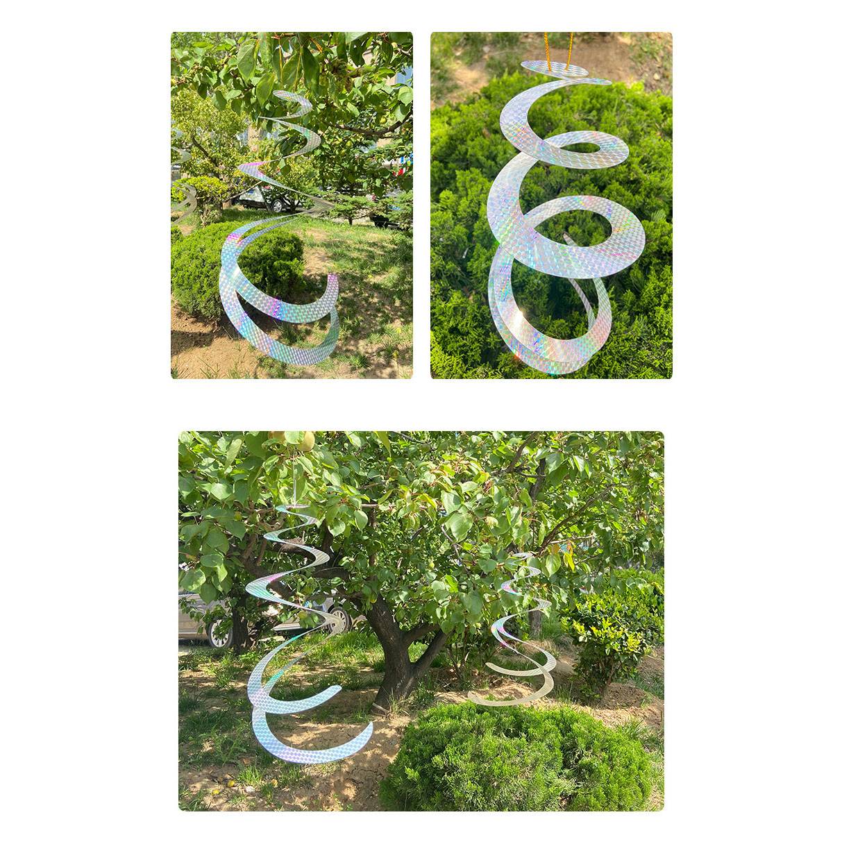 Vogelscheuchen - Reflektierende Spiralen Silver