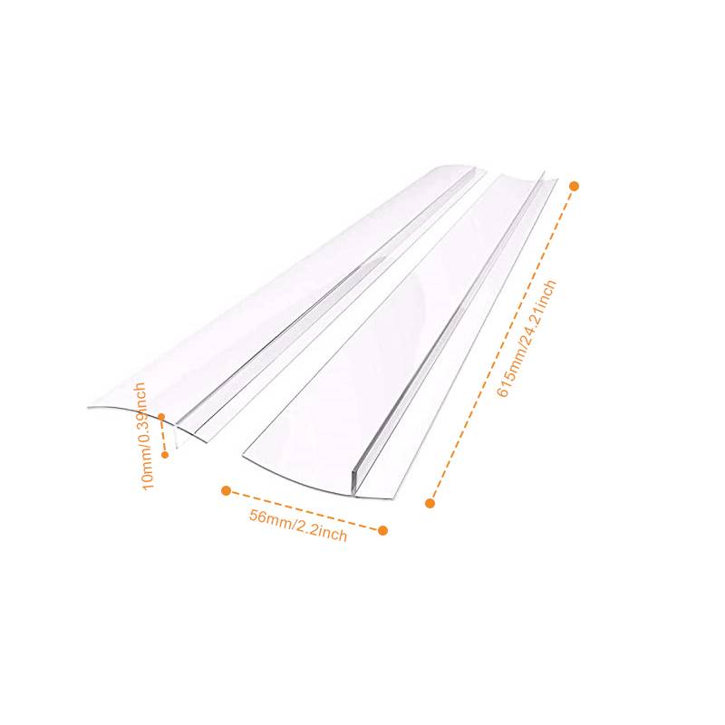 Transparente Herdleiste - Für Sauberkeit zwischen Herd und Küchenarbeitsplatte, 61,5 cm 2-pack