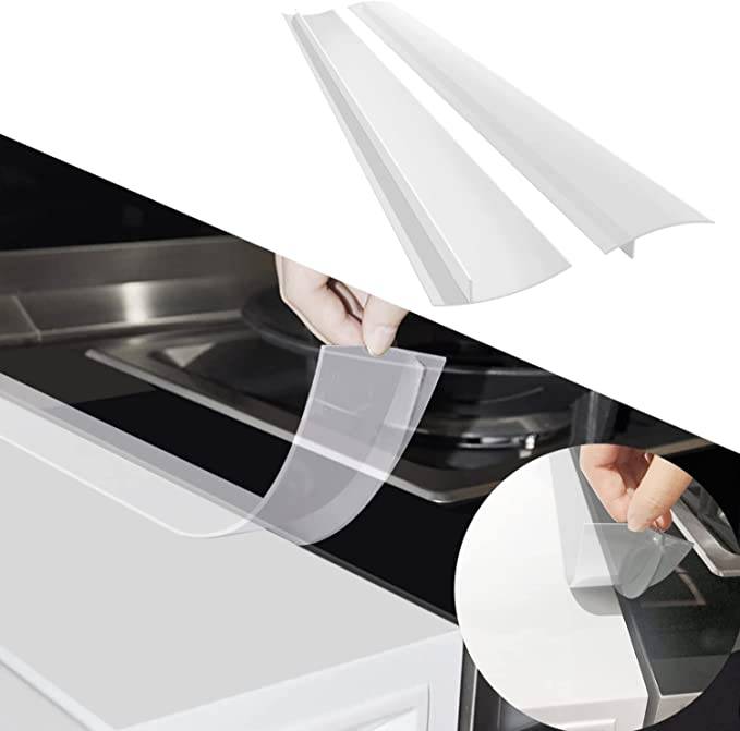 Transparente Herdleiste - Für Sauberkeit zwischen Herd und Küchenarbeitsplatte, 61,5 cm 2-pack