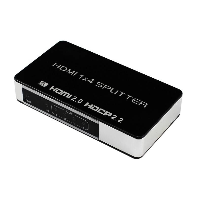1x4 HDMI-Splitter Verteiler UHD 4K/60Hz 3D HDMI2.0 HDCP2.2 18Gbit/s