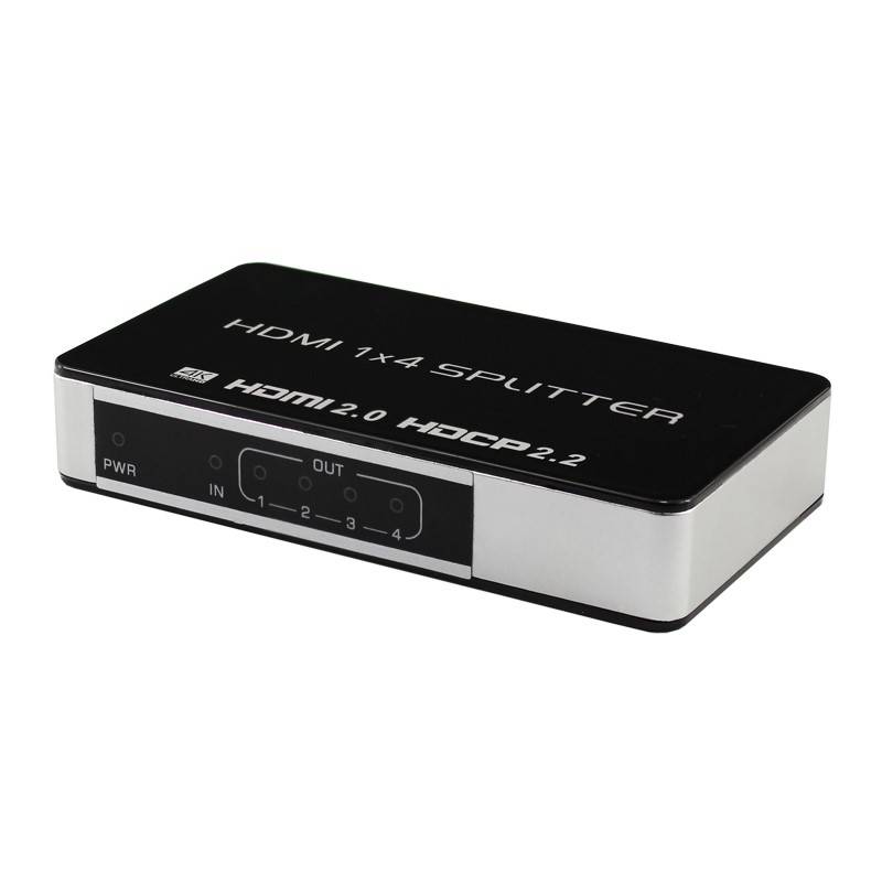 1x4 HDMI-Splitter Verteiler UHD 4K/60Hz 3D HDMI2.0 HDCP2.2 18Gbit/s