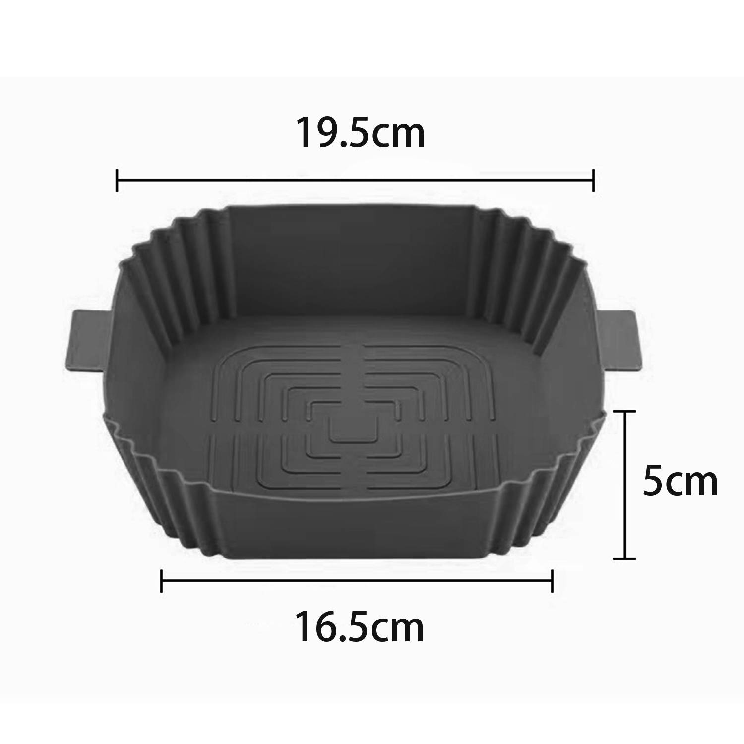 2er-Pack Heißluftfritteusen-Silikontopf mit Handschuhen Grey