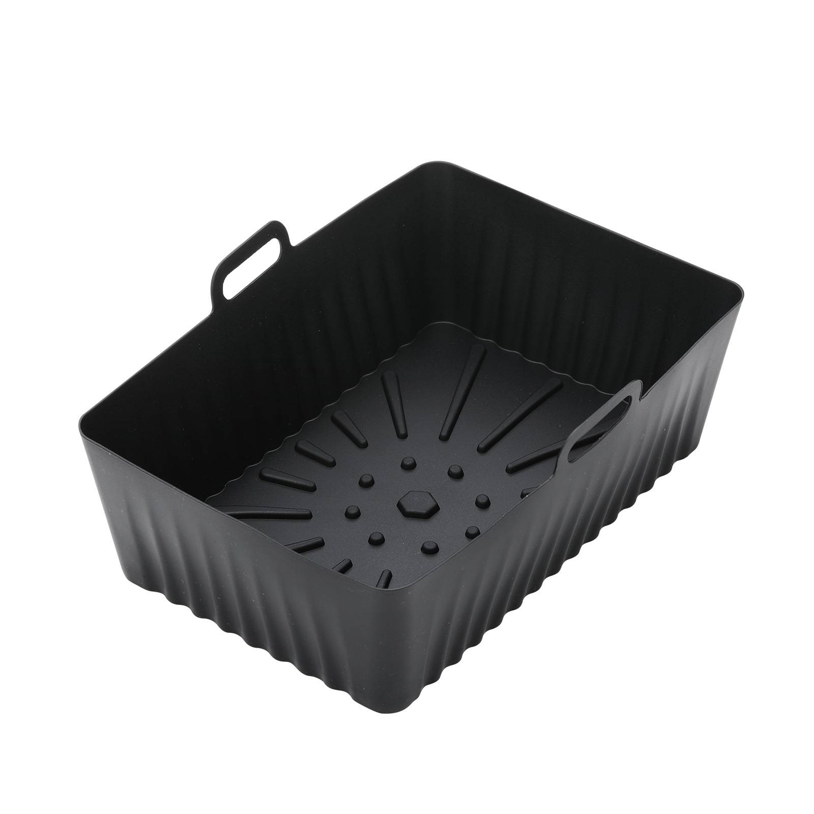 2er-Pack Behälter für Heißluftfritteusen mit Ofenhandschuhen aus Silikon Black