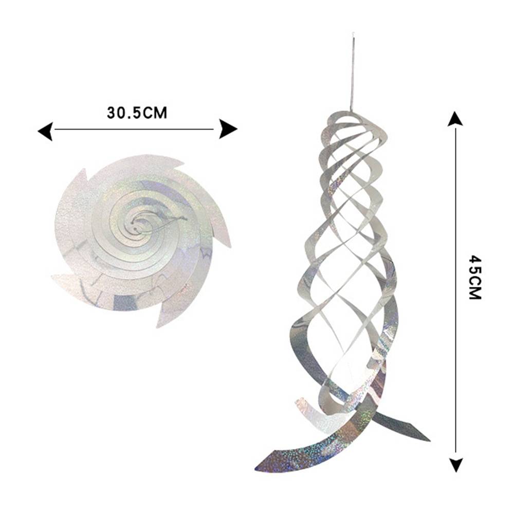 Reflektierende Vogelscheuchenspirale Silver