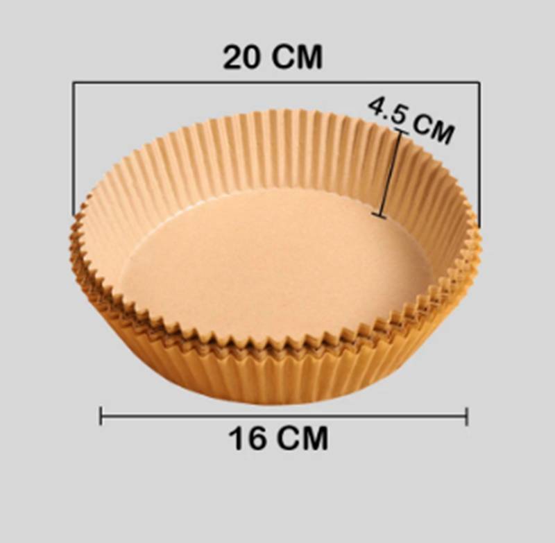 Air Fryer Einwegpapier für Fritteuse 16 cm 100 Stück Weiß