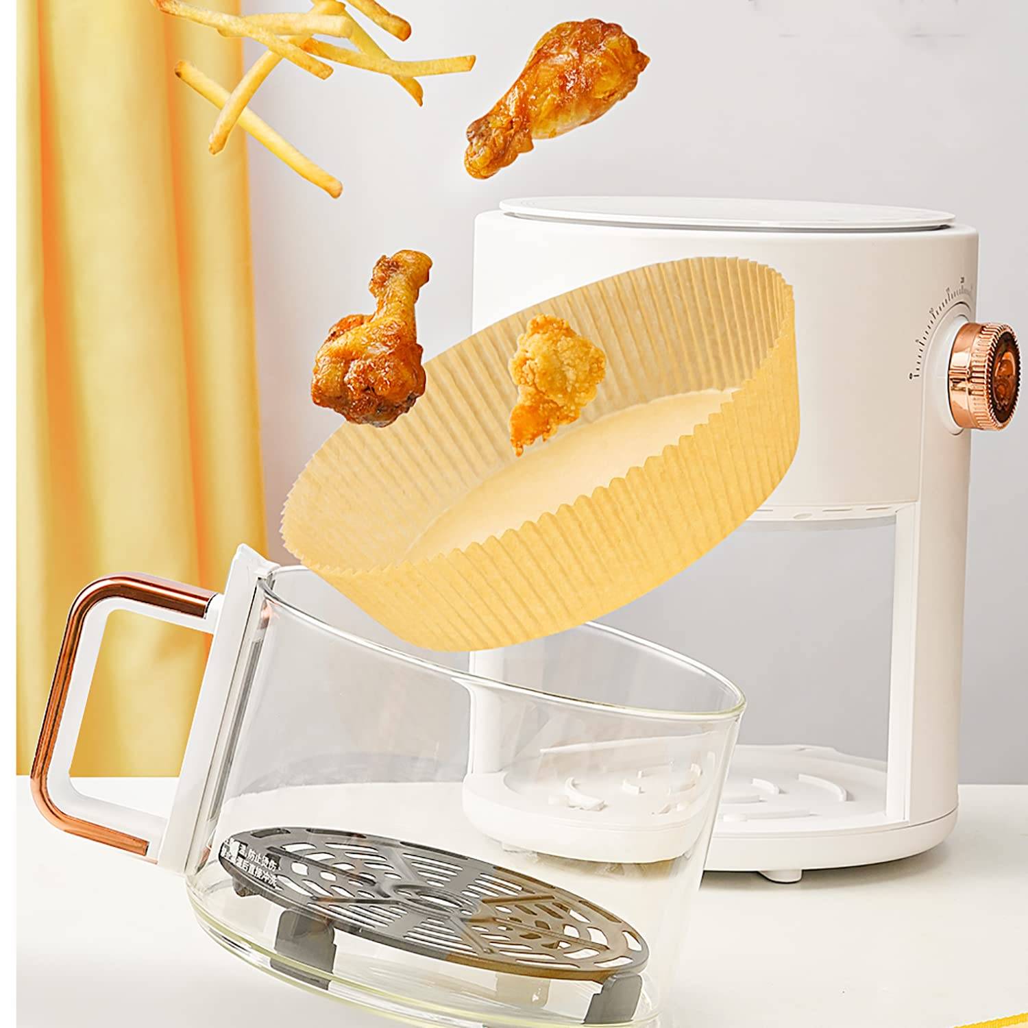 Air Fryer Einwegpapier für Fritteuse 50 Stück Braun