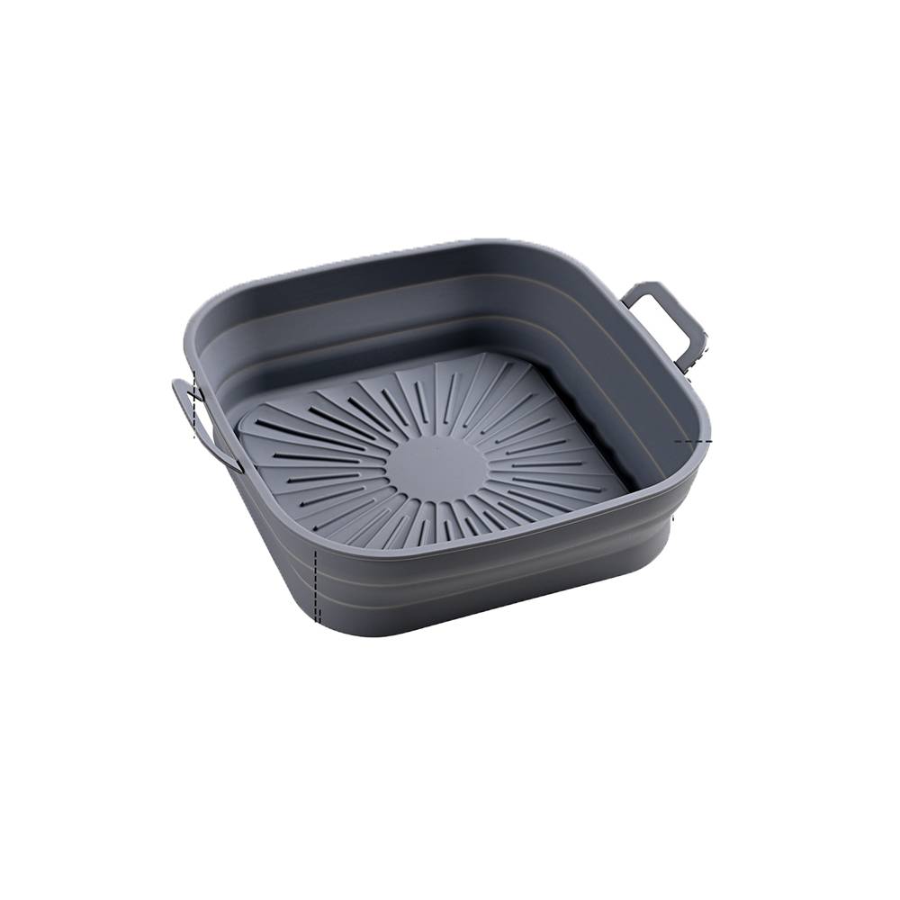 Zusammenklappbare quadratische Silikonform für Fritteuse 17,5 cm Grey