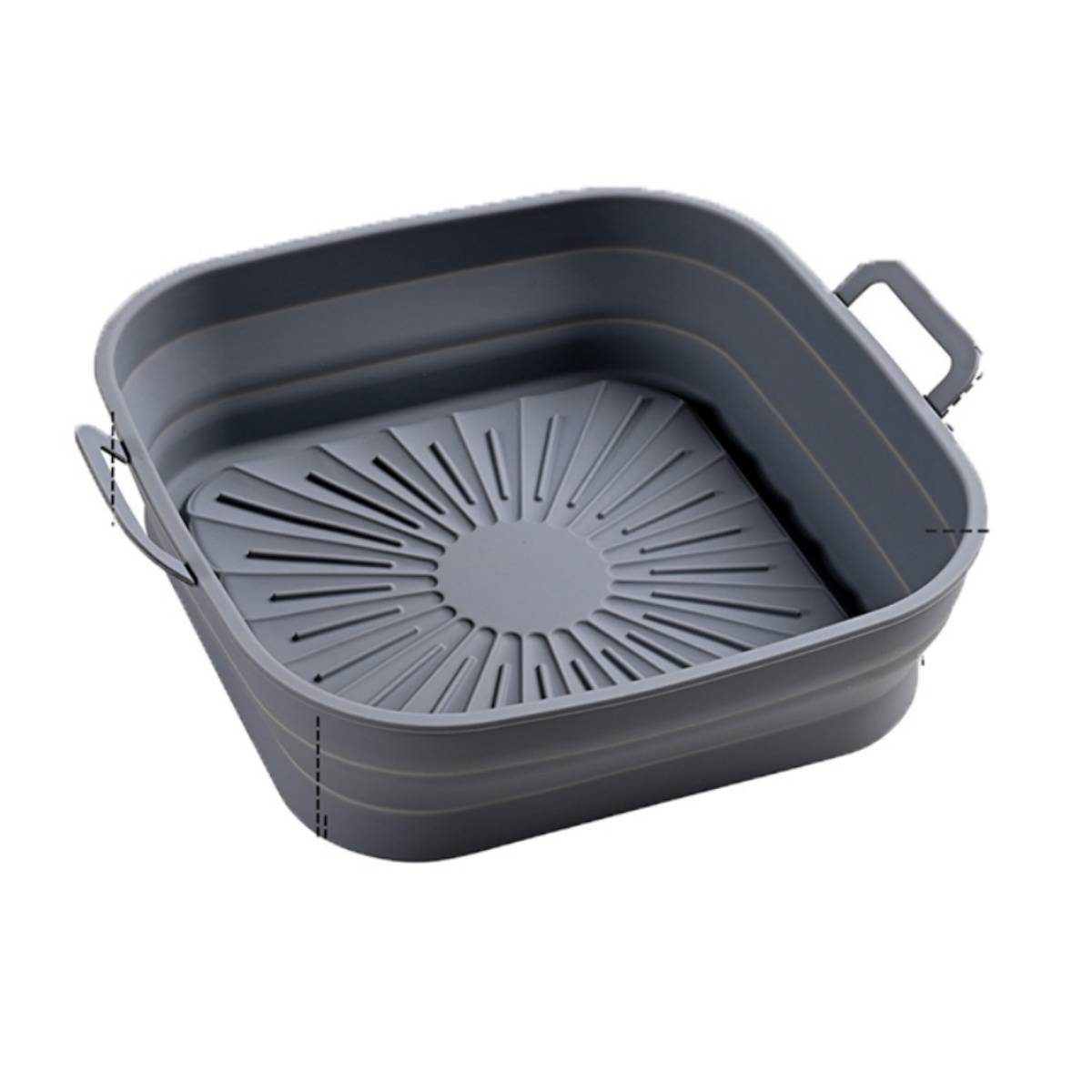 Zusammenklappbare quadratische Silikonform für Fritteuse 17,5 cm Grey