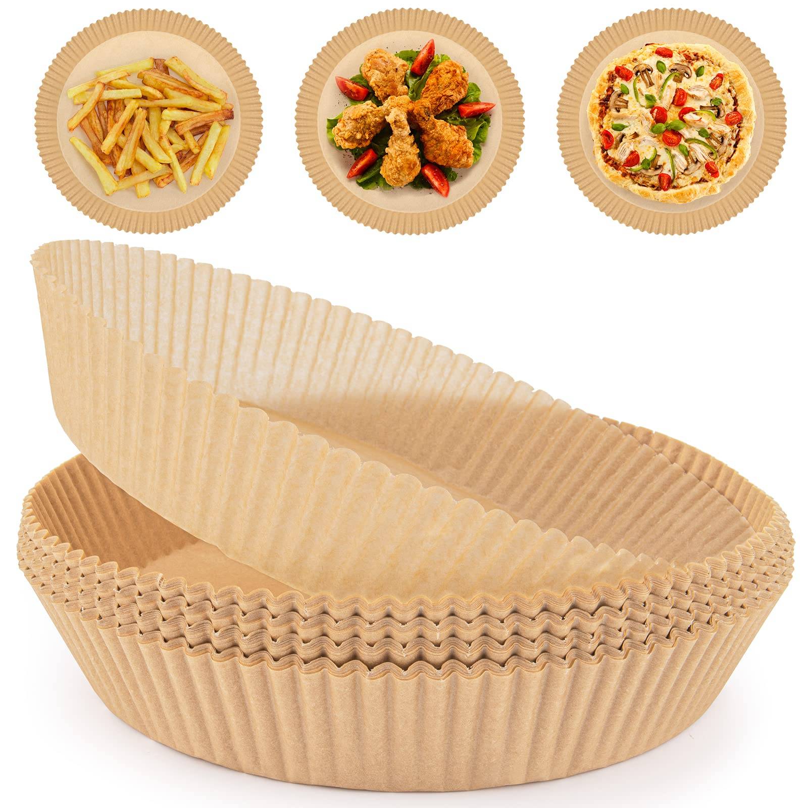 Air Fryer Einwegpapier für Friteusen 20 cm 100 Stück Nature