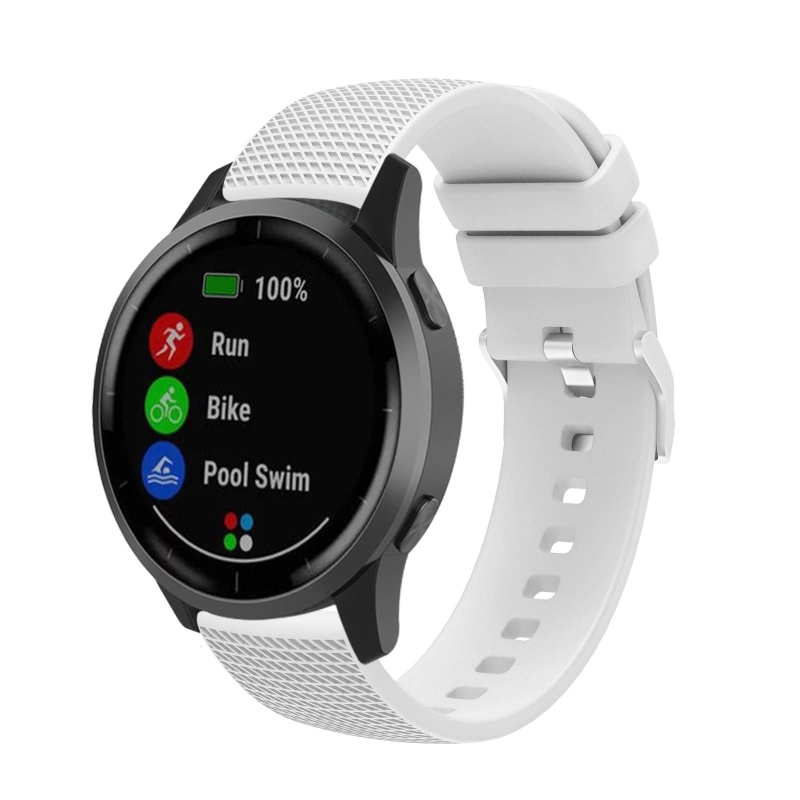 Uhrenarmband 20 mm für Garmin, Samsung, Huawei, Amazfit White