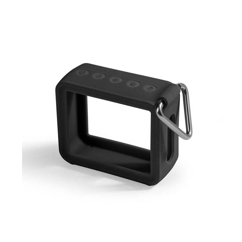 Silikon-Schutzhülle mit Metallkarabiner für JBL GO2 Black