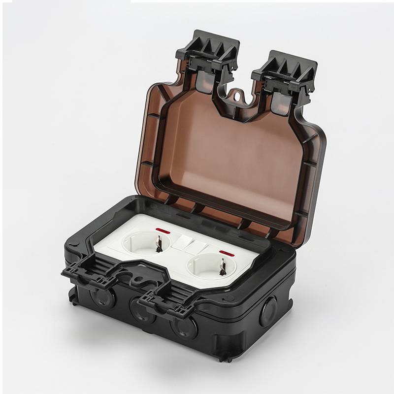 Wasserdichte Steckdosenbox (2 Steckplätze, deutscher Standard)