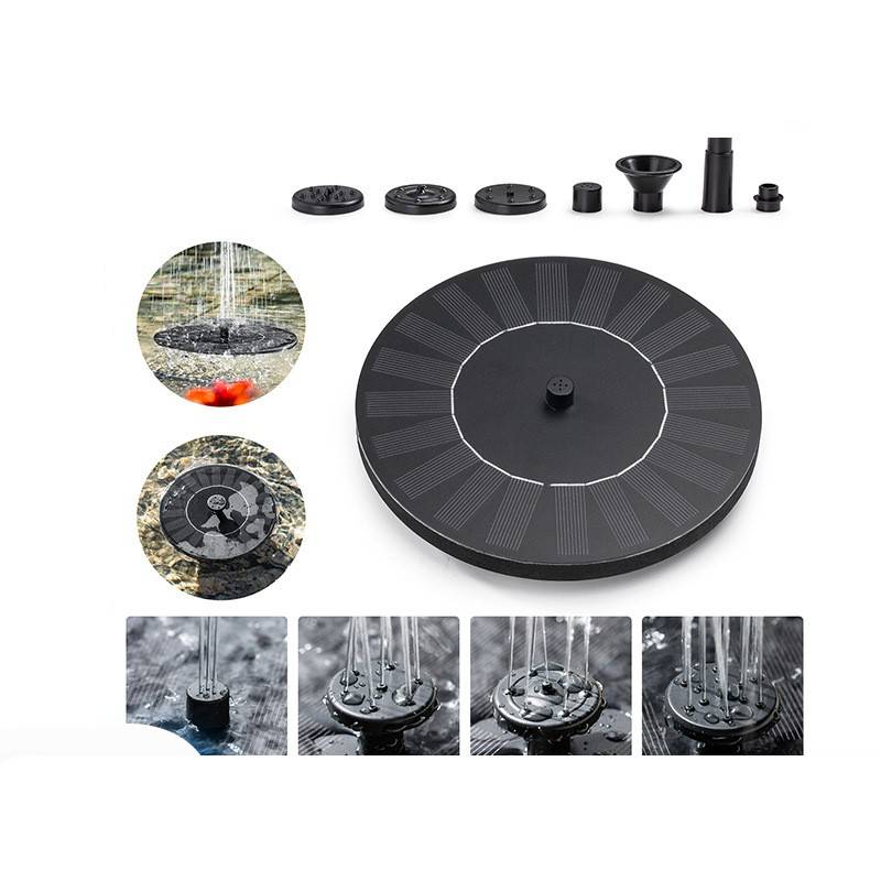 Solarbetriebener Springbrunnen mit austauschbaren Düsen - 18 cm