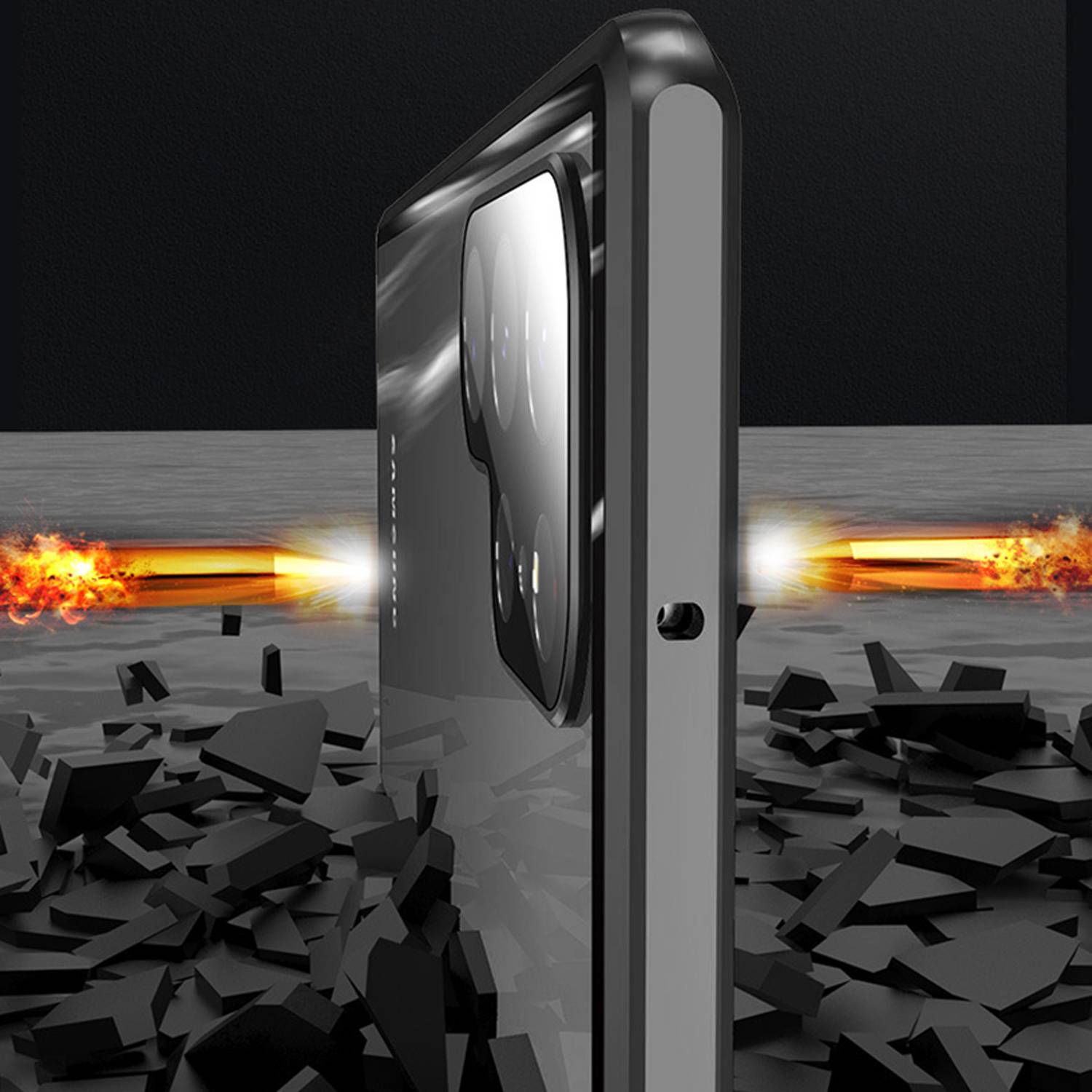 Samsung Anti-Peeping-Handyhülle mit Schloss/magnetischer Absorption/Objektivschutz Black Samsung S22 Ultra