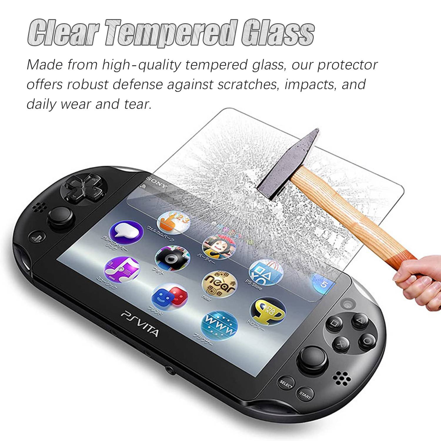 Displayschutz aus gehärtetem Glas für Sony PS Vita 2000 Transparent