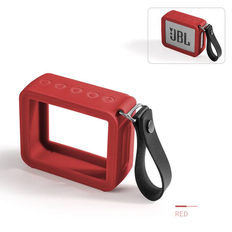 Silikon-Schutzhülle mit Handschlaufe für JBL GO2 Red