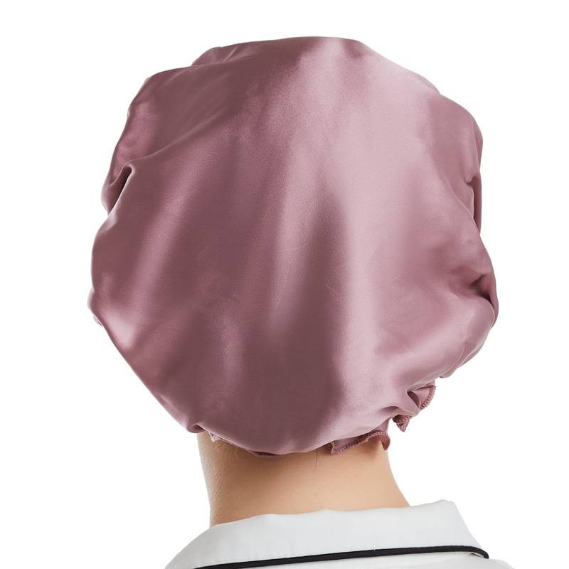 Schlafhaube aus 100 % Seide für Damen Pink