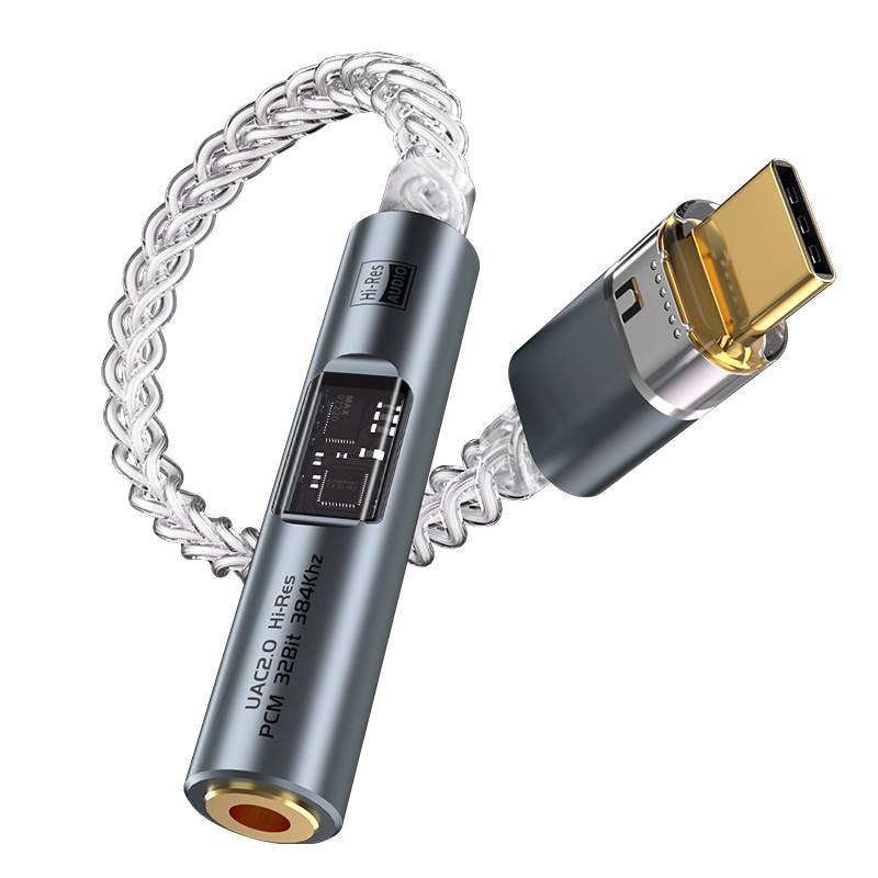 BA23 USB-C auf 3,5-mm-Audio-Klinkenadapter mit integriertem DAC Grey