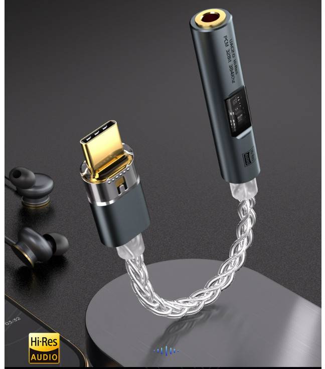 BA23 USB-C auf 3,5-mm-Audio-Klinkenadapter mit integriertem DAC Grey