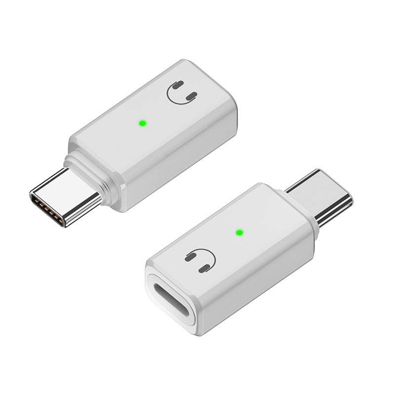 Lightning Buchse auf USB-C Stecker Kopfhörer Adapter für Audio, Anrufe und Steuerung White