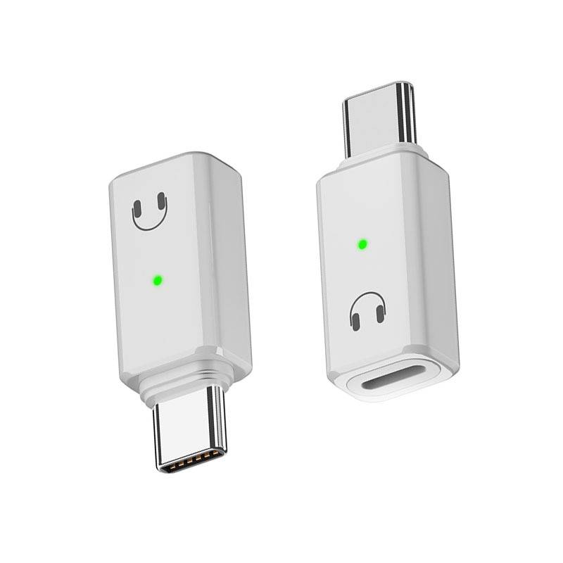 Lightning Buchse auf USB-C Stecker Kopfhörer Adapter für Audio, Anrufe und Steuerung White