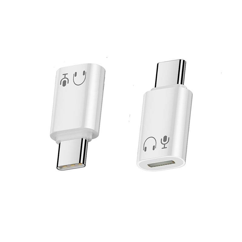 Lightning Buchse auf USB-C Stecker Adapter – Aluminium Kopfhörer Adapter White