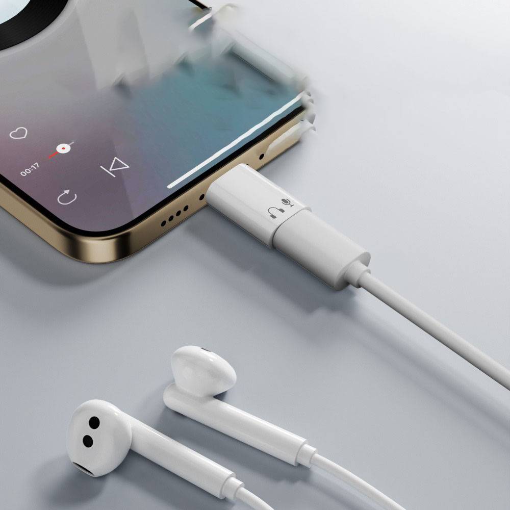 Lightning Buchse auf USB-C Stecker Adapter – Aluminium Kopfhörer Adapter White