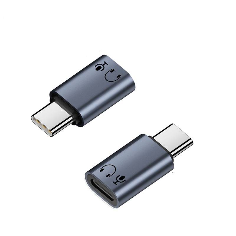 Lightning Buchse auf USB-C Stecker Adapter – Aluminium Kopfhörer Adapter Grey