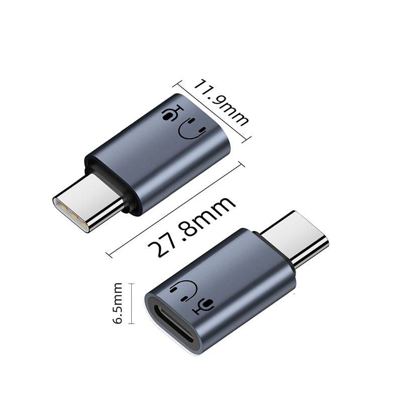 Lightning Buchse auf USB-C Stecker Adapter – Aluminium Kopfhörer Adapter Grey